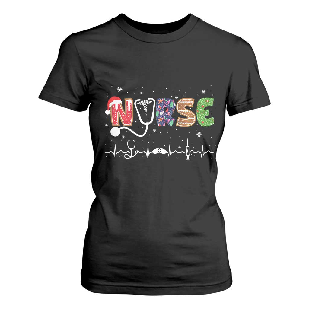 Nurse Christmas T Shirt For Women Nursing RN LPN NP Nicu Xmas Gift TS10 Black Print Your Wear