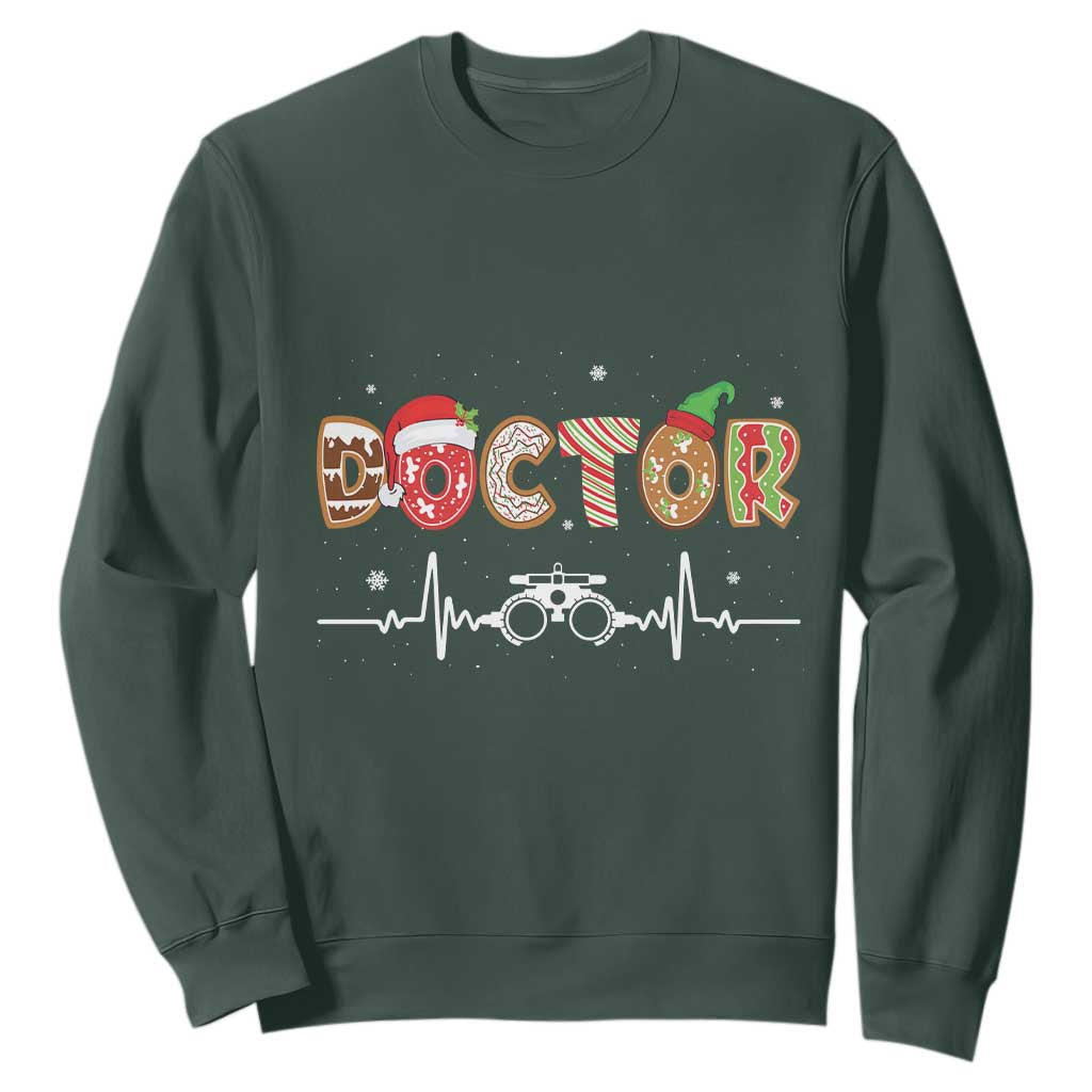 Christmas Optometry Sweatshirt Ophthalmologist Optometrist Eye Doctor Nurse Gift TS10 Dark Forest Green Print Your Wear