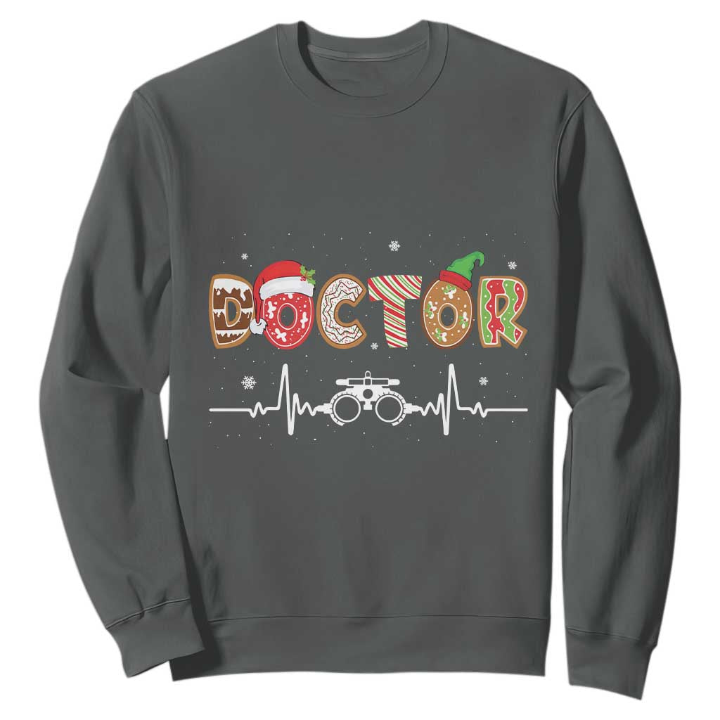 Christmas Optometry Sweatshirt Ophthalmologist Optometrist Eye Doctor Nurse Gift TS10 Dark Heather Print Your Wear