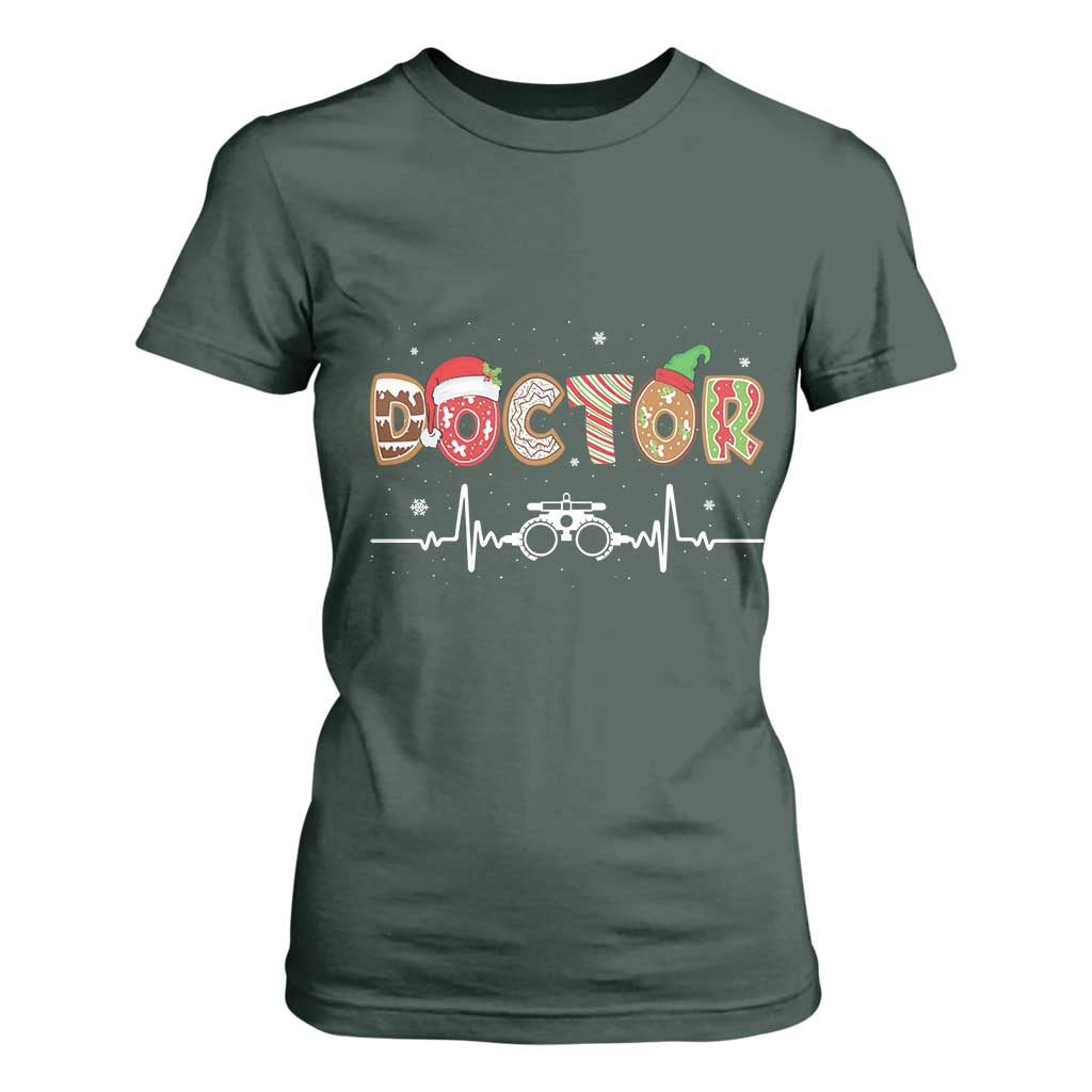 Christmas Optometry T Shirt For Women Ophthalmologist Optometrist Eye Doctor Nurse Gift TS10 Dark Forest Green Print Your Wear