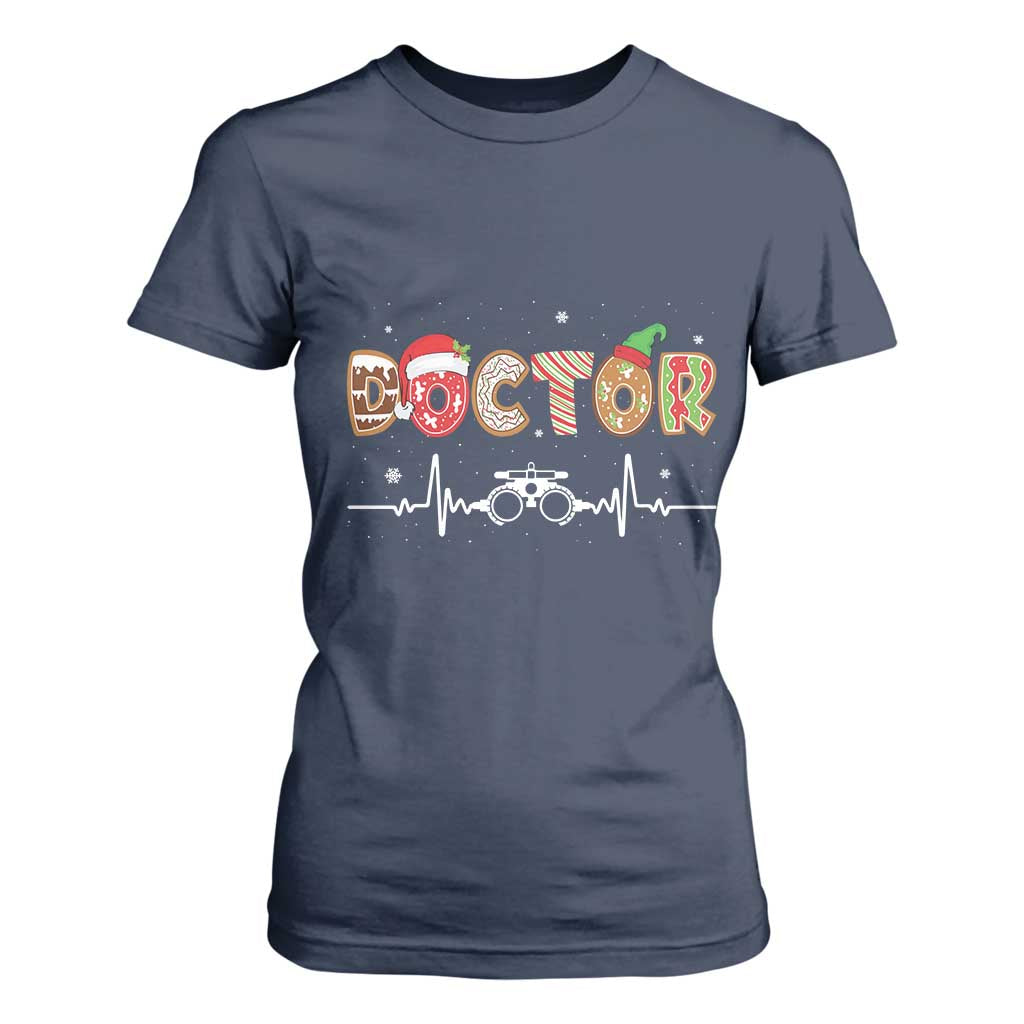 Christmas Optometry T Shirt For Women Ophthalmologist Optometrist Eye Doctor Nurse Gift TS10 Navy Print Your Wear