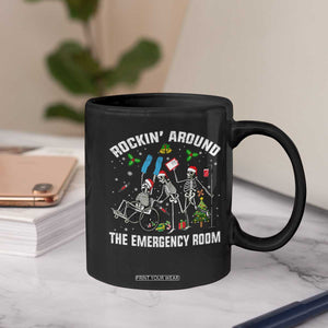Christmas ER Nurse Coffee Mug Rockin Around Skeleton Emergency Room RN TS10 Print Your Wear