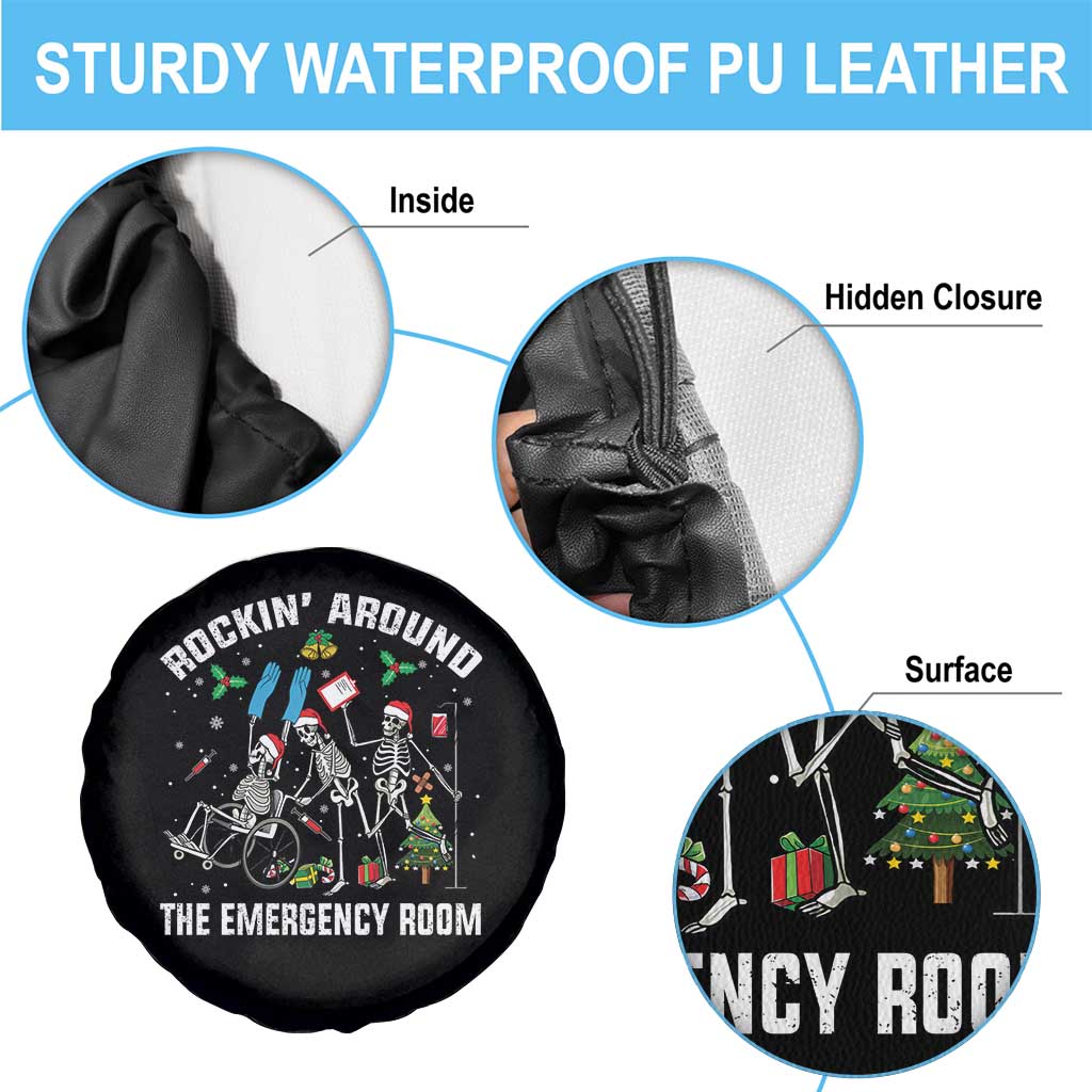 Christmas ER Nurse Spare Tire Cover Rockin Around Skeleton Emergency Room RN TS10 Print Your Wear