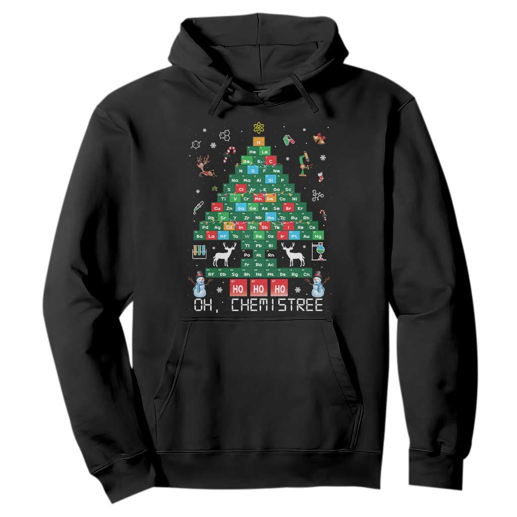 Christmas Chemistry Teacher Hoodie Oh Chemistree Laboratory Lab Tech Teacher Xmas Gift TS10 Black Print Your Wear