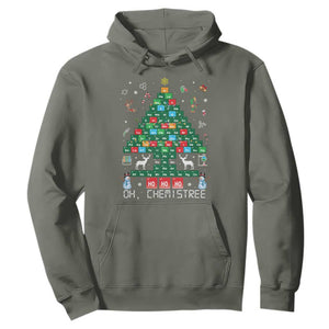 Christmas Chemistry Teacher Hoodie Oh Chemistree Laboratory Lab Tech Teacher Xmas Gift TS10 Military Green Print Your Wear