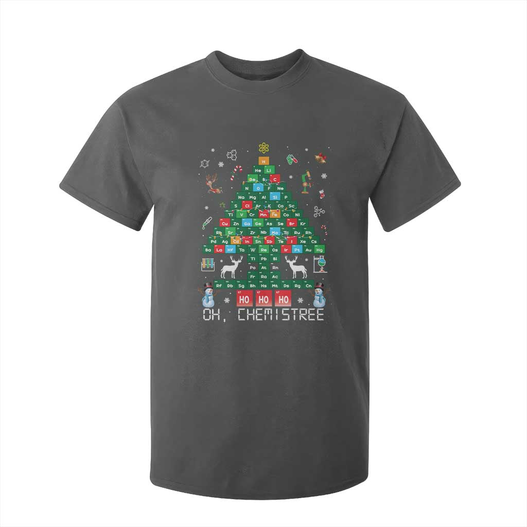 Christmas Chemistry Teacher T Shirt For Kid Oh Chemistree Laboratory Lab Tech Teacher Xmas Gift TS10 Dark Heather Print Your Wear
