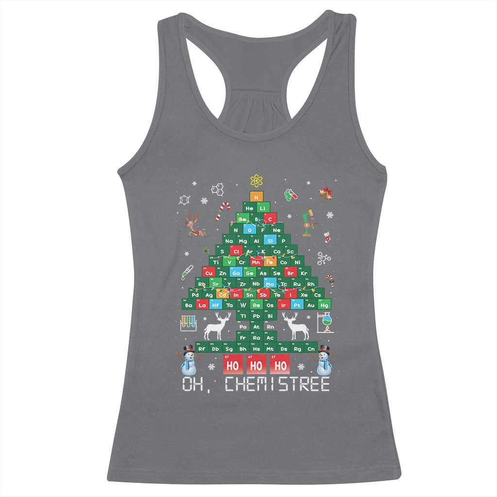 Christmas Chemistry Teacher Racerback Tank Top Oh Chemistree Laboratory Lab Tech Teacher Xmas Gift TS10 Charcoal Print Your Wear