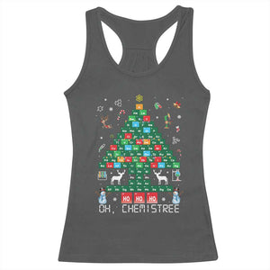Christmas Chemistry Teacher Racerback Tank Top Oh Chemistree Laboratory Lab Tech Teacher Xmas Gift TS10 Dark Heather Print Your Wear