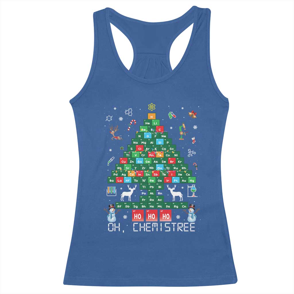 Christmas Chemistry Teacher Racerback Tank Top Oh Chemistree Laboratory Lab Tech Teacher Xmas Gift TS10 Royal Blue Print Your Wear