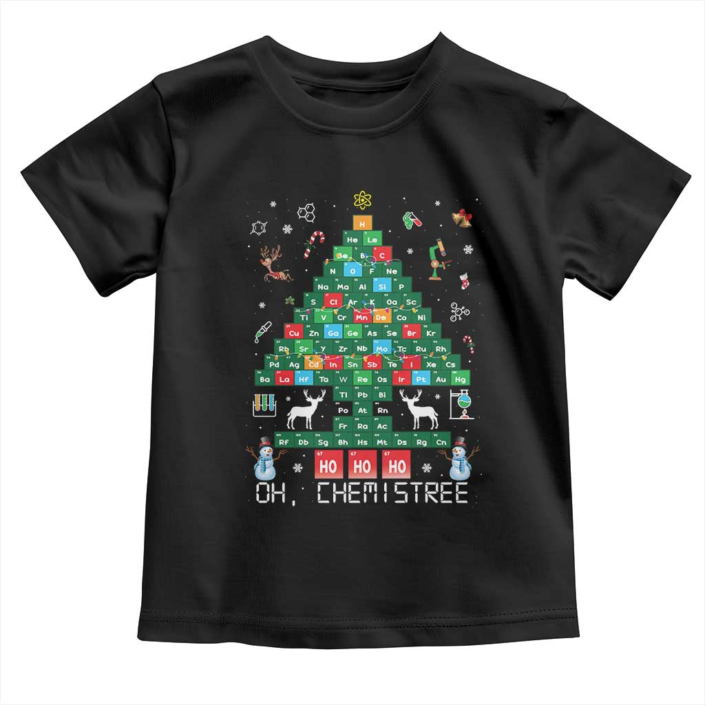 Christmas Chemistry Teacher Toddler T Shirt Oh Chemistree Laboratory Lab Tech Teacher Xmas Gift TS10 Black Print Your Wear