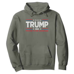 Trump 2024 Hoodie Proud to be Garbage Presidential Election TS10 Military Green Print Your Wear