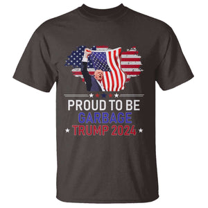 Trump 2024 T Shirt Proud To Be Garbage 45 47 President Flag TS10 Dark Chocolate Print Your Wear