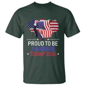 Trump 2024 T Shirt Proud To Be Garbage 45 47 President Flag TS10 Dark Forest Green Print Your Wear