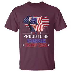 Trump 2024 T Shirt Proud To Be Garbage 45 47 President Flag TS10 Maroon Print Your Wear