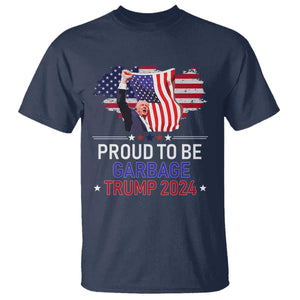 Trump 2024 T Shirt Proud To Be Garbage 45 47 President Flag TS10 Navy Print Your Wear