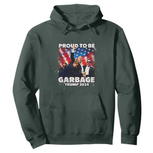 Trump 2024 Hoodie Proud To Be Garbage Vote Trump Take America Back TS10 Dark Forest Green Print Your Wear