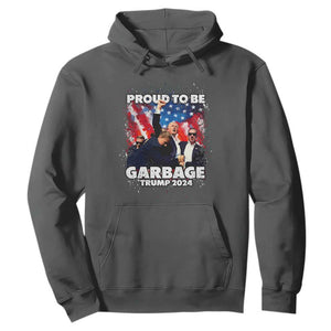 Trump 2024 Hoodie Proud To Be Garbage Vote Trump Take America Back TS10 Dark Heather Print Your Wear