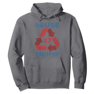 Funny Trump 2024 Hoodie 45 47 Trump Reuse Take America Back Election The Return TS10 Charcoal Print Your Wear