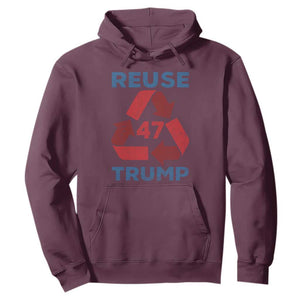 Funny Trump 2024 Hoodie 45 47 Trump Reuse Take America Back Election The Return TS10 Maroon Print Your Wear