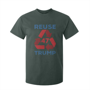 Funny Trump 2024 T Shirt For Kid 45 47 Trump Reuse Take America Back Election The Return TS10 Dark Forest Green Print Your Wear
