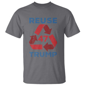 Funny Trump 2024 T Shirt 45 47 Trump Reuse Take America Back Election The Return TS10 Charcoal Print Your Wear