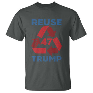 Funny Trump 2024 T Shirt 45 47 Trump Reuse Take America Back Election The Return TS10 Dark Heather Print Your Wear