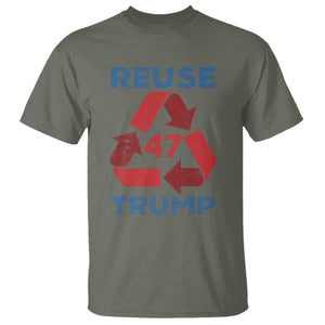 Funny Trump 2024 T Shirt 45 47 Trump Reuse Take America Back Election The Return TS10 Military Green Print Your Wear