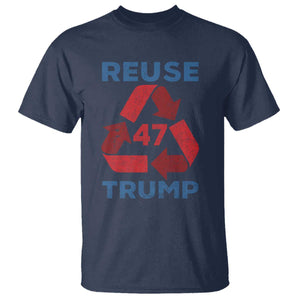 Funny Trump 2024 T Shirt 45 47 Trump Reuse Take America Back Election The Return TS10 Navy Print Your Wear