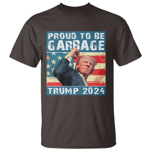 Trump 2024 Election T Shirt Proud To Be Garbage Vote Trump President TS10 Dark Chocolate Print Your Wear