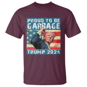 Trump 2024 Election T Shirt Proud To Be Garbage Vote Trump President TS10 Maroon Print Your Wear