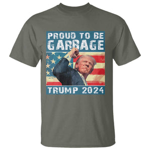 Trump 2024 Election T Shirt Proud To Be Garbage Vote Trump President TS10 Military Green Print Your Wear