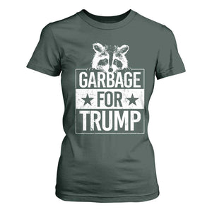 Trump 2024 Election T Shirt For Women Proud To Be Garbage Vote Trump Take America Back TS10 Dark Forest Green Print Your Wear
