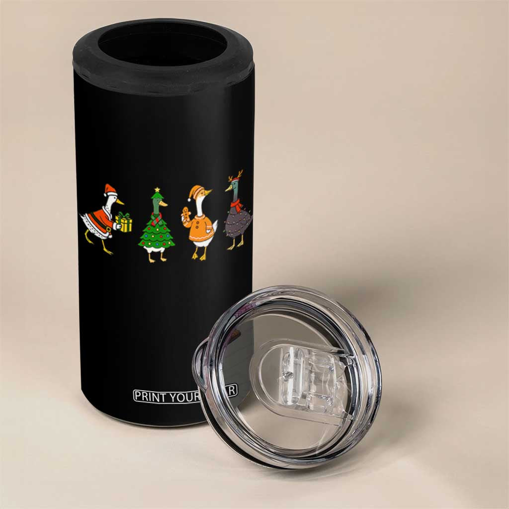 Christmas Ducks 4 in 1 Can Cooler Tumbler Funny Animals Farm Lover Gift Xmas Light TS10 Print Your Wear