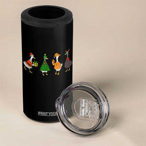 Christmas Ducks 4 in 1 Can Cooler Tumbler Funny Animals Farm Lover Gift Xmas Light TS10 Print Your Wear