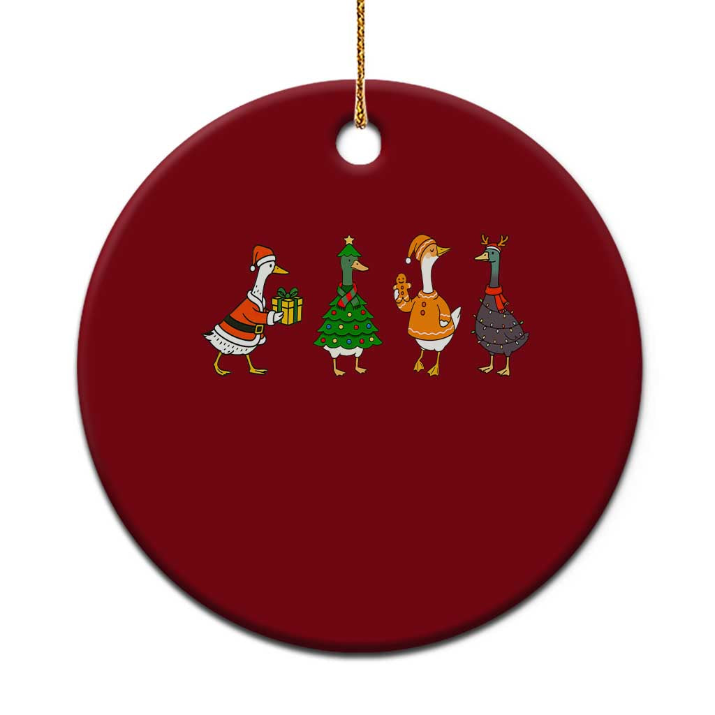 Christmas Ducks Ceramic Ornament Funny Animals Farm Lover Gift Xmas Light TS10 1pc Red Print Your Wear