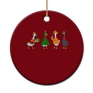 Christmas Ducks Ceramic Ornament Funny Animals Farm Lover Gift Xmas Light TS10 1pc Red Print Your Wear