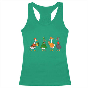 Christmas Ducks Racerback Tank Top Funny Animals Farm Lover Gift Xmas Light TS10 Irish Green Print Your Wear