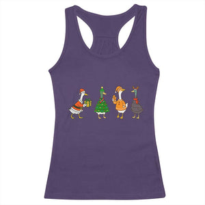 Christmas Ducks Racerback Tank Top Funny Animals Farm Lover Gift Xmas Light TS10 Purple Print Your Wear