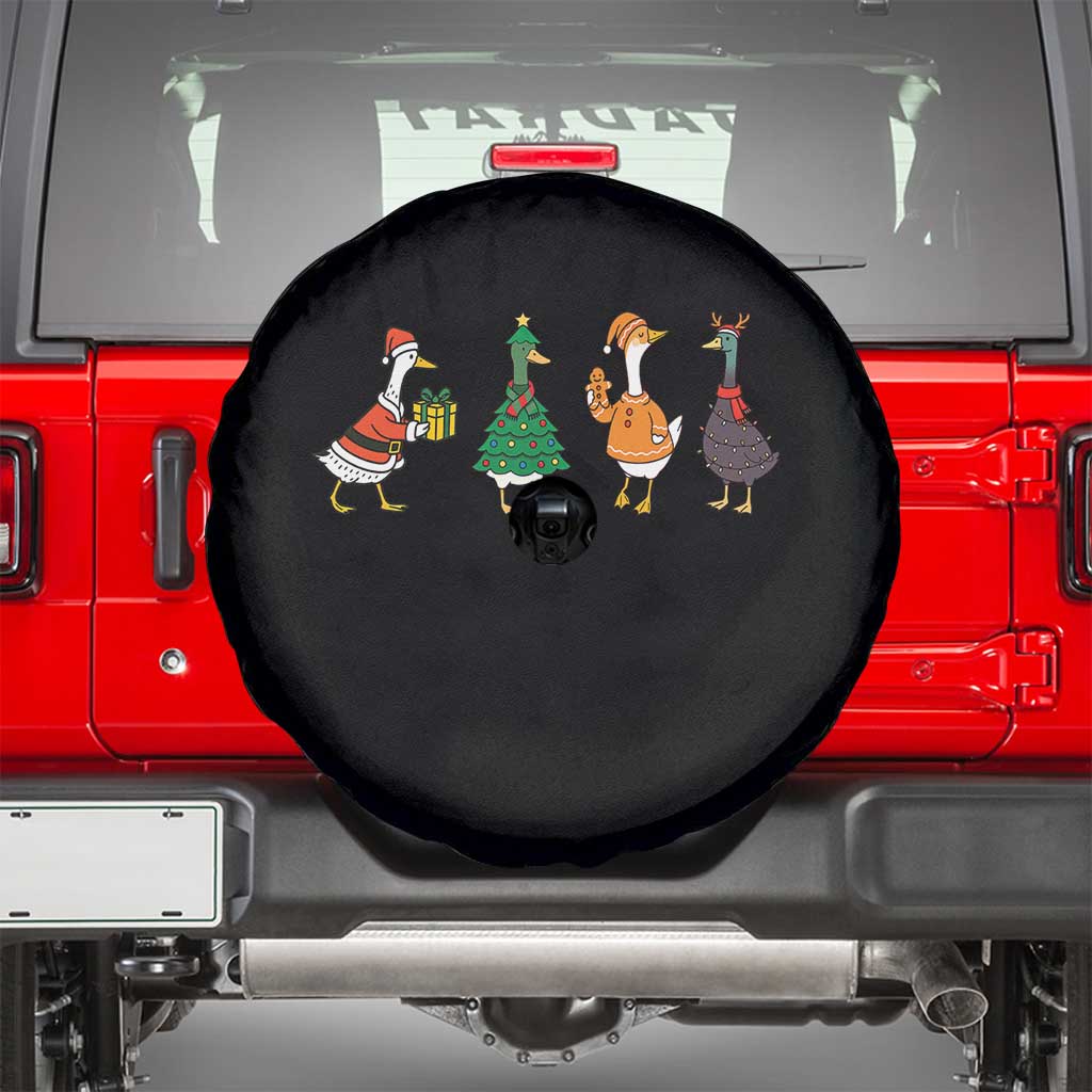 Christmas Ducks Spare Tire Cover Funny Animals Farm Lover Gift Xmas Light TS10 Black Print Your Wear