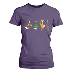Christmas Ducks T Shirt For Women Funny Animals Farm Lover Gift Xmas Light TS10 Purple Print Your Wear