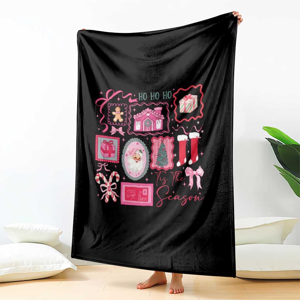 Pink Christmas Throw Blanket Old Xmas Vintage Pink Santa Claus TS10 Print Your Wear