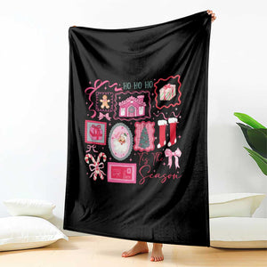 Pink Christmas Throw Blanket Old Xmas Vintage Pink Santa Claus TS10 Print Your Wear