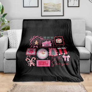 Pink Christmas Throw Blanket Old Xmas Vintage Pink Santa Claus TS10 Print Your Wear