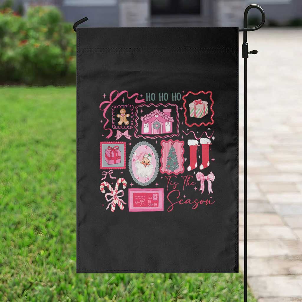 Pink Christmas Garden Flag Old Xmas Vintage Pink Santa Claus TS10 Print Your Wear