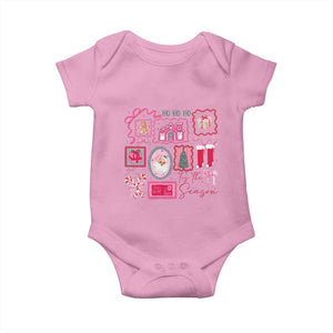 Pink Christmas Baby Onesie Old Xmas Vintage Pink Santa Claus TS10 Light Pink Print Your Wear