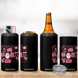 Pink Christmas 4 in 1 Can Cooler Tumbler Old Xmas Vintage Pink Santa Claus TS10 Print Your Wear