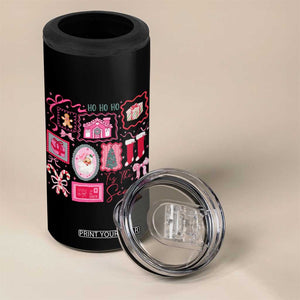 Pink Christmas 4 in 1 Can Cooler Tumbler Old Xmas Vintage Pink Santa Claus TS10 Print Your Wear