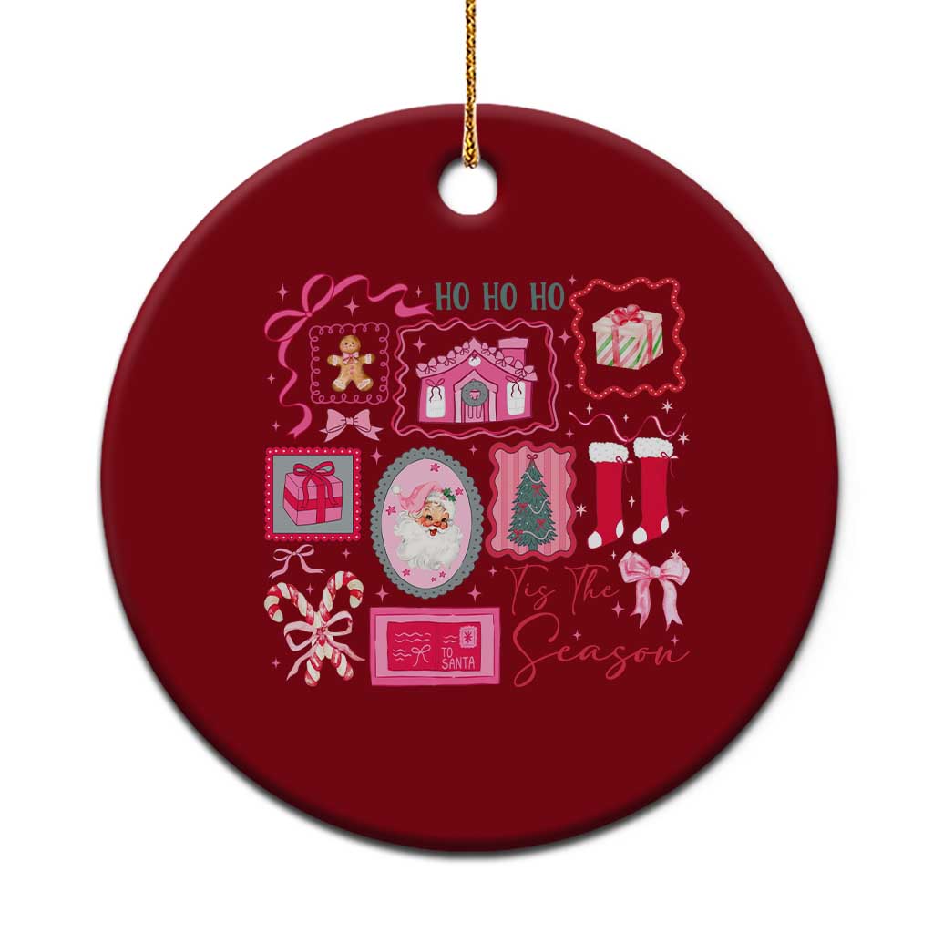 Pink Christmas Ceramic Ornament Old Xmas Vintage Pink Santa Claus TS10 1pc Red Print Your Wear