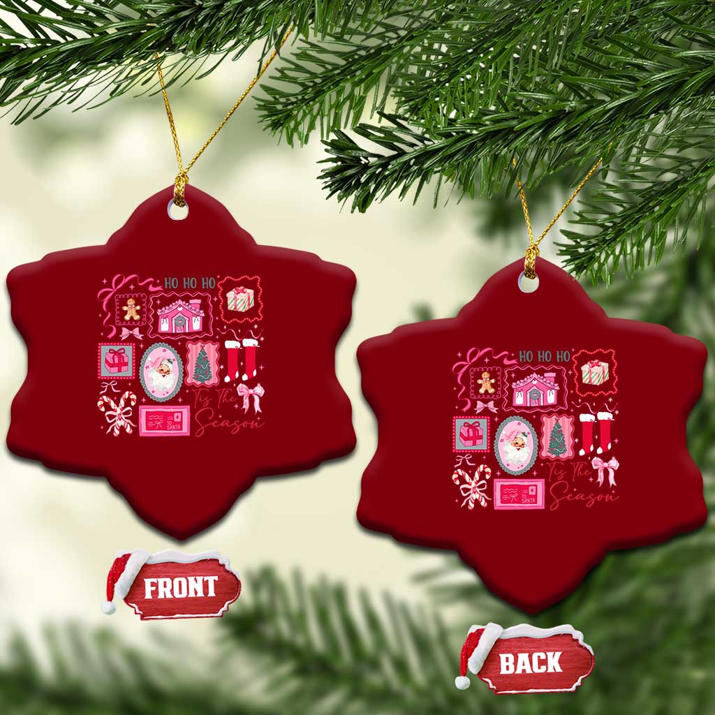 Pink Christmas Ceramic Ornament Old Xmas Vintage Pink Santa Claus TS10 Print Your Wear