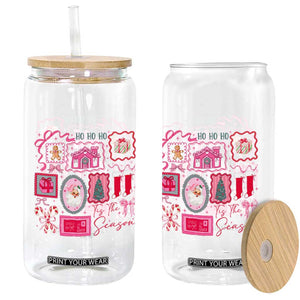 Pink Christmas Glass Can Old Xmas Vintage Pink Santa Claus TS10 Print Your Wear